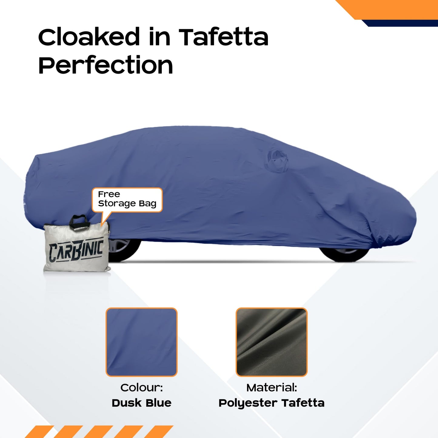 CARBINIC Car Body Cover for Volkswagen Polo 2022 Water Resistant, UV Protection Car Cover Scratchproof Body Shield | Dustproof All-Weather Cover | Mirror Pocket & Antenna | Car Accessories, Blue Red