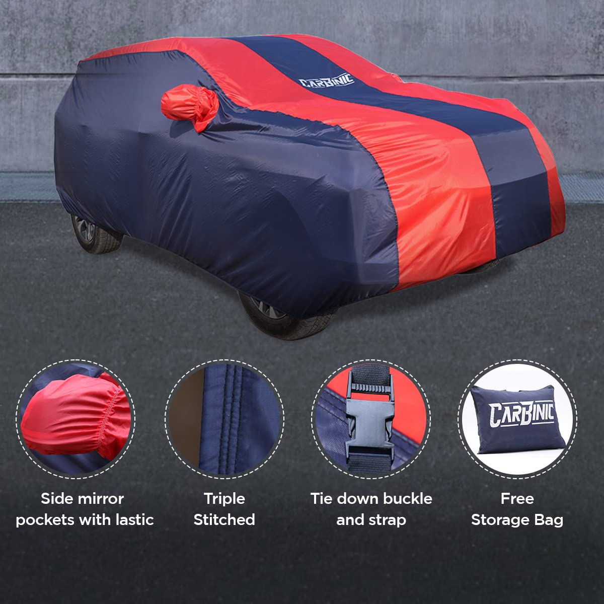 CarBinic Car Cover for Tata Punch 2021 Water Resistant (Tested