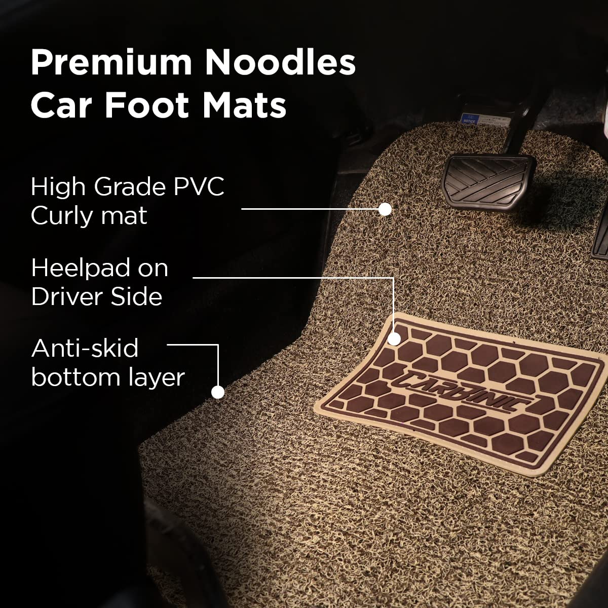 CarBinic Anti-Skid Car Foot Mat - Universal Fits for All Cars